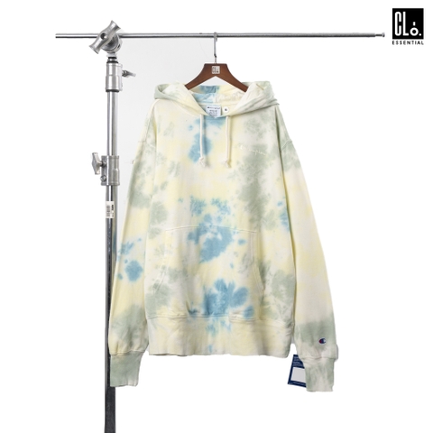 Champion LIFE, Sunwash Dye LW Fleece Pullover Hoodie - Chambray Jade Multi