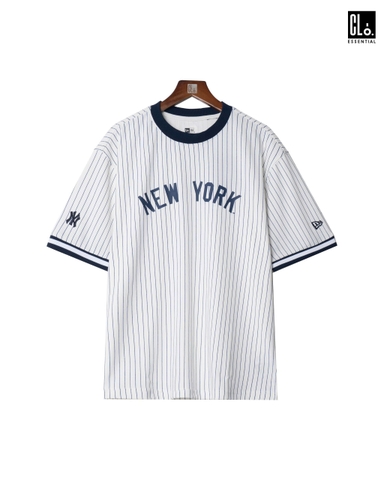 New Era, Ap MLB Black Striped Neyyan T-Shirt - White