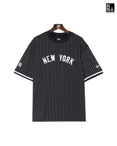 New Era, Ap MLB Black Striped Neyyan T-Shirt - Black
