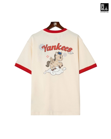 New Era, Ap New York Yankee Logo Horse T-Shirt - Cream