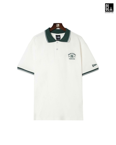 NEW ERA, AP MLB POLO BASIC MIX LOGO NEYYAN - WHITE/GREEN