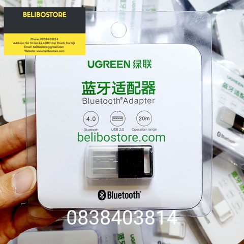 Usb Bluetooth Adapter 4.0 Chính Hãng Ugreen US192 (30443-30524) CSR8510 | Thiết bị phát sóng bluetooth 4.0