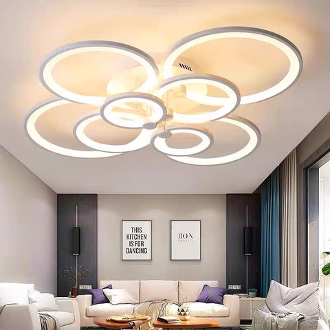 ĐÈN LED ỐP TRẦN MEKA HÌNH 8 VÒNG TRÒN - ĐIỀU CHỈNH KÍCH THƯỚC - CÔNG SUẤT 12W - ĐA MẦU - ĐIỀU KHIỂN THÔNG MINH 2.4G - M: 8023-8
