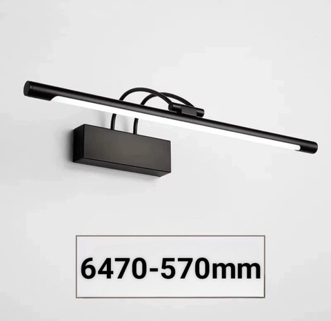 Đèn led soi tranh, soi gương hiện đại màu đen dài 57cm công suất 12w ánh sáng 3 màu, Mã sản phẩm: 6470/L-570mm-45