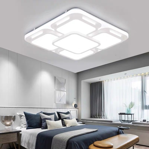 Đèn ốp trần led phòng khách, phòng ngủ hình khối D500 mm, màu trắng ánh sáng 3 màu 72w, Mã sản phẩm: PK2-807