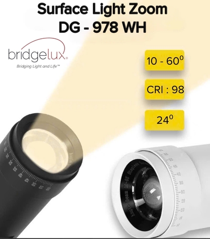 ĐÈN RỌI GẮN TRẦN / GẮN TƯỜNG ĐIỀU CHỈNH ÁNH SÁNG 10 - 60 ĐỘ  - MODEL: DG - 978 WH