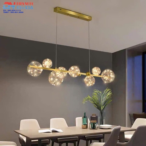 ĐÈN THẢ BÀN ĂN QUẢ CẦU THỦY TINH 8 BÓNG - MODEL : A9218 - GD 230 / 1100