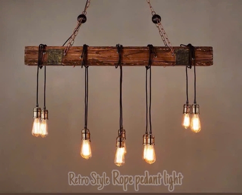 ĐÈN THẢ BÀN ĂN DÂY THỪNG PHONG CÁCH RETRO 10 BÓNG / MODEL : 8110 - 10
