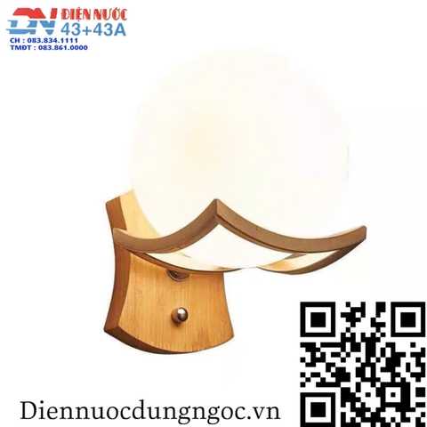 ĐÈN TƯỜNG NỘI THẤT THƯƠNG HIỆU BMX (TRUNG QUỐC NỘI ĐỊA) THÂN GỖ LẮP BÓNG E27 * 1 (16w) - PHONG CÁCH NORDIC - MODEL: BMX6061 INOX - TC1943