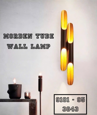 ĐÈN TƯỜNG SÁO ĐÔI ĐEN LÒNG VÀNG - LẮP BÓNG E27 * 4 - MODEL : 9101 - 95 - 3843