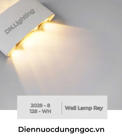 ĐÈN TƯỜNG TIA 2 ĐẦU - CÔNG SUẤT 8 watt - ÁNH SÁNG VÀNG 3000K - CHỐNG NƯỚC IP54 - MODEL: 2028 - 8 - 128 / WH