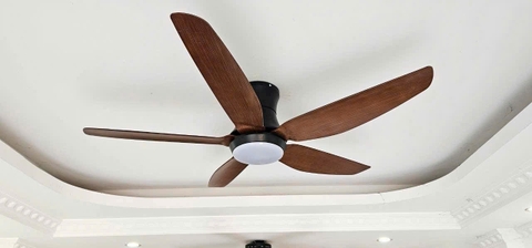 QUẠT TRẦN 5 CÁNH CÓ ĐÈN LED MÀU VÂN GỖ - ĐỘNG CƠ DC 6 SỐ - CÓ ĐIỀU KHIỂN TỪ XA - MODEL : KLS356B