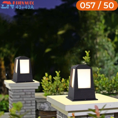 ĐÈN TRỤ HÌNH VUÔNG ĐẶT TRÊN CỘT - ĐUI ĐÈN E27 * 1 - LẮP BÓNG BULB 16 watt - ĐỘ HOÀN MÀU CRI 80 - MODEL : 057 - 50