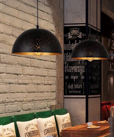 CHAO ĐÈN THẢ QUÁN CAFE / NHÀ HÀNG ALIBABA HÌNH BÁN CẦU - BÓNG E27 * 1 - MODEL : HÌNH BÁN CẦU