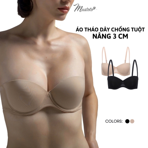 Áo Lót Nữ Mustoto Nâng 3cm Gọng Mềm Không Tụt (MA21)