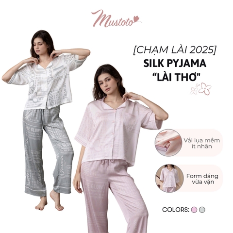 Bộ Mặc Nhà Tay Ngắn Chữ Họa Tiết Lài (MB52)