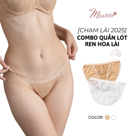 Combo Quần Lót Lưng Thấp Ren Hoa Lài (MQ82)