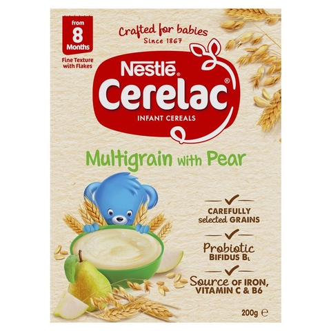 Bột ăn dặm cho bé trên 8 tháng tuổi Nestlé CERELAC Multigrain with Pear Baby Cereal 200g