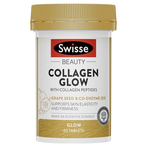 Viên uống Collagen Swisse Beauty Collagen Glow With Collagen Peptides 60 viên