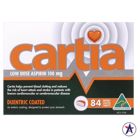 Viên uống phòng ngừa đột quỵ Cartia 100mg 84 viên