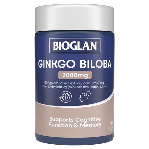 Viên uống tăng cường trí nhớ Bioglan Ginkgo Biloba 2000mg 100 viên