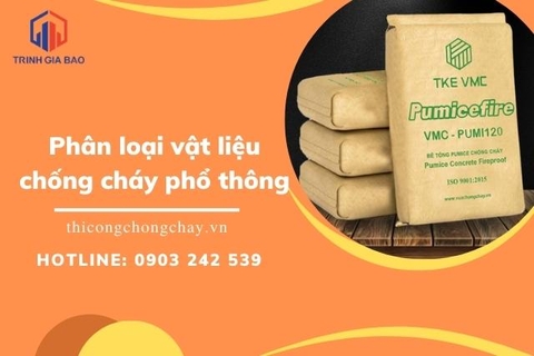 Phân loại vật liệu chống cháy phổ thông