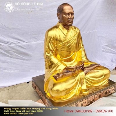 Đúc Tượng Đồng Truyền Thần Hòa Thượng Dát Vàng 9999