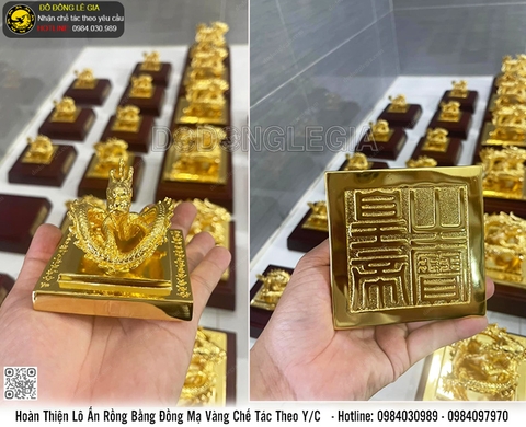 Hoàn Thiện Lô Ấn Rồng Mạ Vàng 24k Chế Tác Theo Yêu Cầu