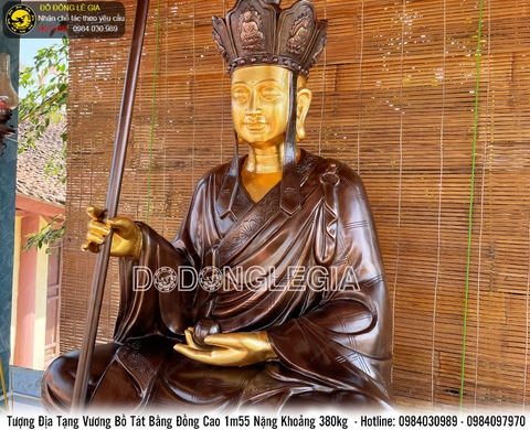 Tượng địa tạng vương bồ tát bằng đồng cao 1m55