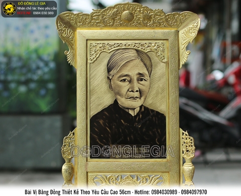 Bài vị kèm ảnh cụ bà bằng đồng theo yêu cầu