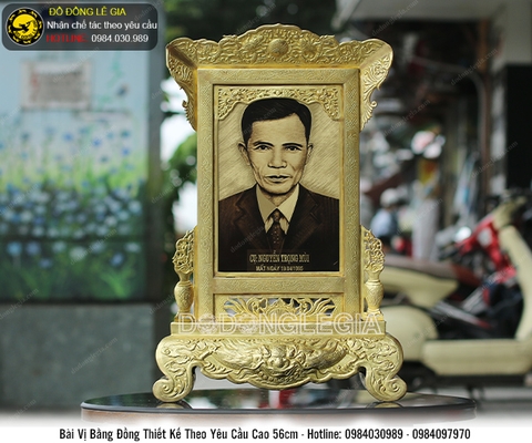 Bài vị kèm ảnh cụ ông bằng đồng theo yêu cầu 56cm