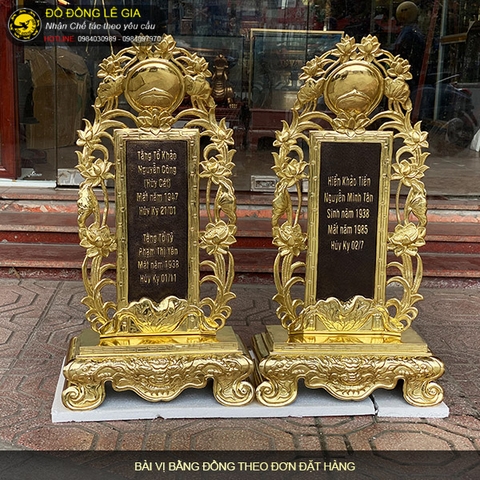 Bài vị bằng đồng chế tác theo yêu cầu
