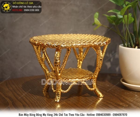 Bàn mây bằng đồng mạ vàng chế tác theo yêu cầu
