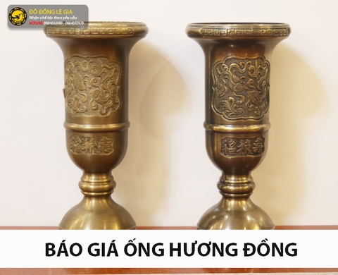 Báo giá Ống cắm nhang bằng đồng vàng