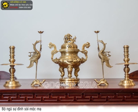 Bộ Ngũ Sự Đỉnh sòi mộc mạ