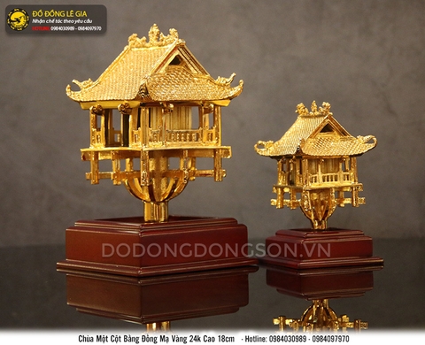 Chùa một cột bằng đồng mạ vàng 24k