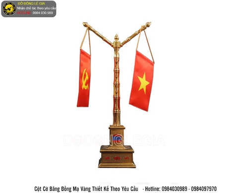 Cột cờ bằng đồng mạ vàng thiết kế theo yêu cầu
