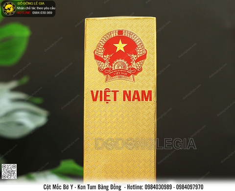 Cột Mốc Bờ Y Bằng Đồng Mạ Vàng 24k