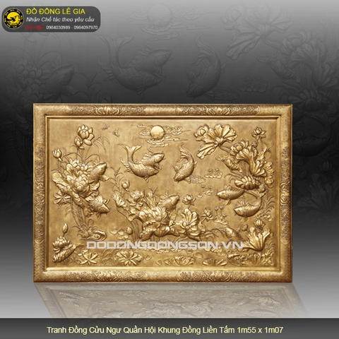 Tranh cửu ngư quần hội bằng đồng giả cổ