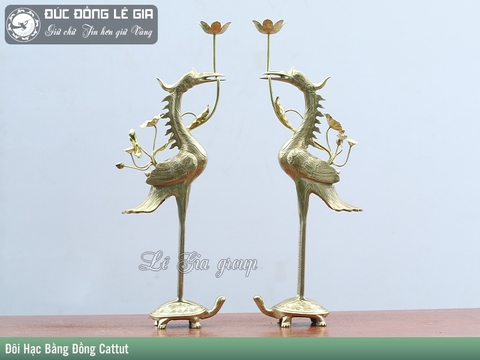 Đôi Hạc Thờ  bằng đồng cattut