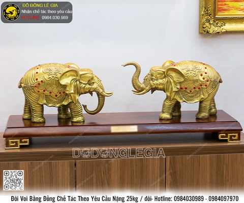 Đôi Voi Bằng Đồng Chế Tác Theo Yêu Cầu