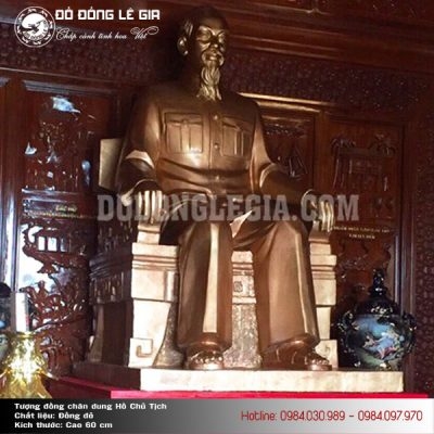 Đúc Tượng Bác Hồ Bằng Đồng Ngồi Ghế Cao 1m6