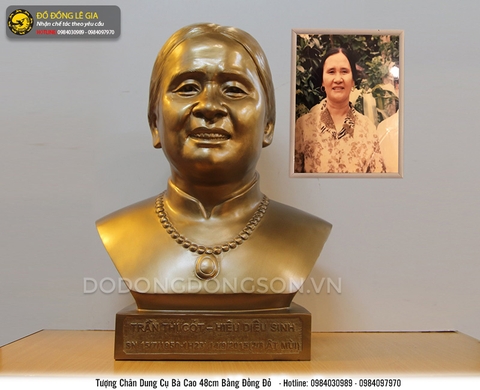 Đúc Tượng chân dung cụ bà bằng đồng đỏ cao 48cm cho anh Mậu - Hà Nội-04