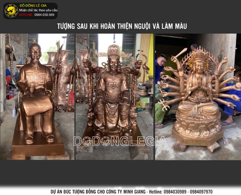 Chế tác và lắp đặt Tượng đồng trong đền thờ tại Mê Linh