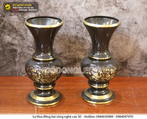 Lọ hoa bằng đồng hai công nghệ (Mẫu 2)