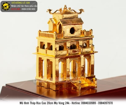 Mô Hình Tháp Rùa mạ vàng 24k cao 20cm