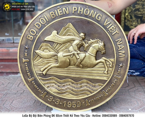 Logo bộ đội biên phòng đường kính 60cm bằng đồng
