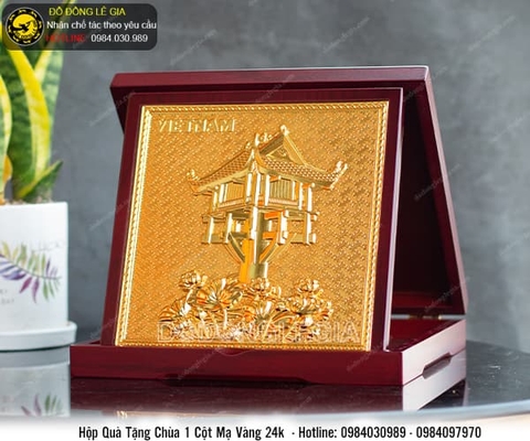 Hộp Quà Tặng Chùa Một Cột mạ vàng 24k