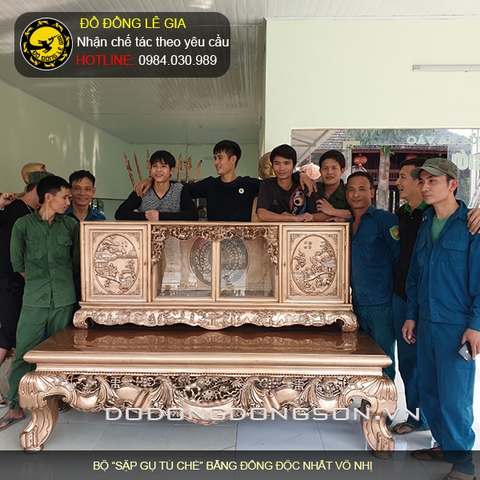 Bộ "sập gụ tủ chè" bằng đồng độc nhất vô nhị ở Việt Nam