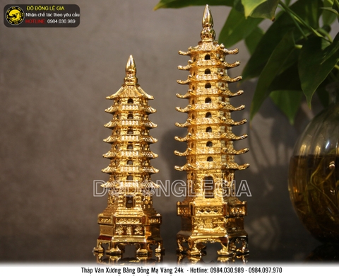 Tháp văn xương mạ vàng 24k
